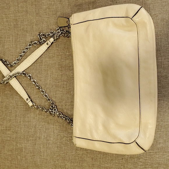 Coach kristin willow  small cream leather womens  shoulder bag with chain straps - Picture 5 of 14